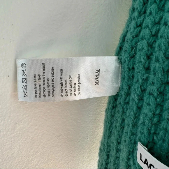 Lacoste Long Wool Blend Knit Scarf Cozy Winter Accessory - Picture 7 of 7